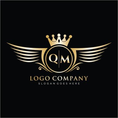 QM Letter Initial Luxurious Brand Logo Template. clipart