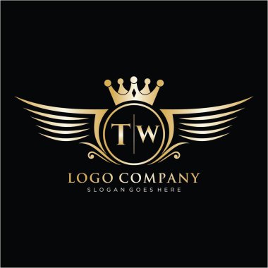 TW Letter Initial Luxurious Brand Logo Template. clipart