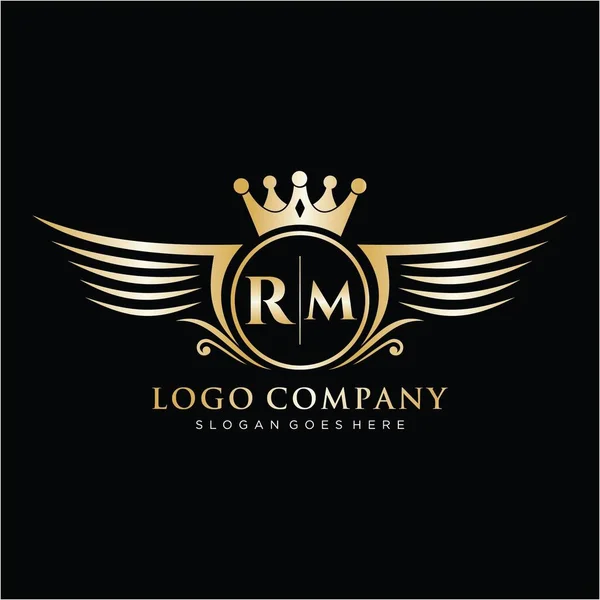 Carta Inicial Modelo Logotipo Marca Luxo — Vetor de Stock