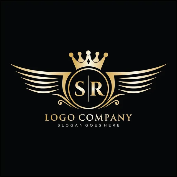 Carta Modelo Logotipo Marca Luxo Inicial — Vetor de Stock