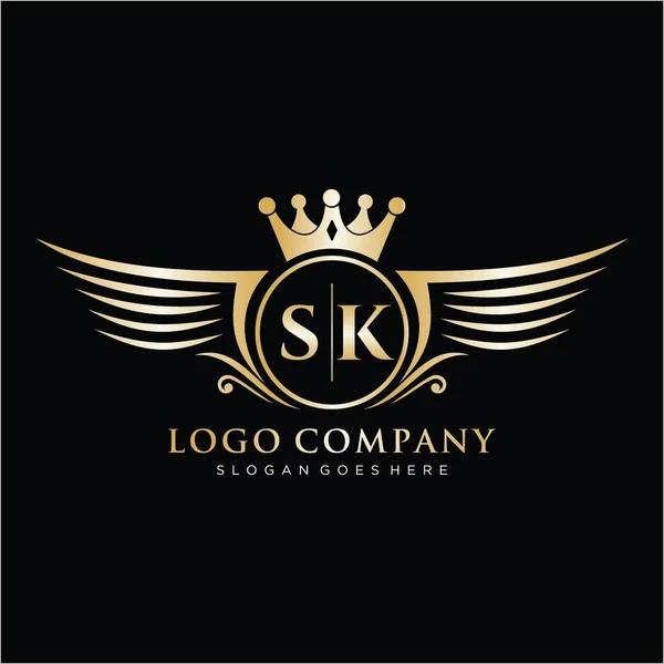 Carta Inicial Modelo Logotipo Marca Luxo — Vetor de Stock