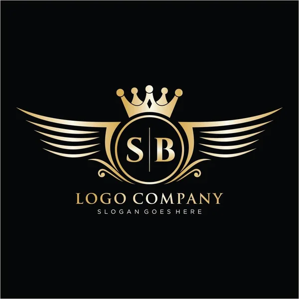 Modelo Inicial Logotipo Marca Luxo Carta — Vetor de Stock