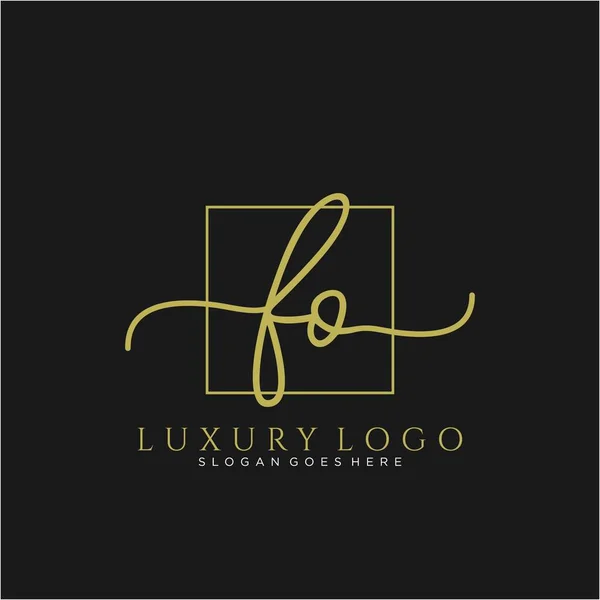 Inicial Logotipo Escritura Mano Con Círculo Dibujado Mano Plantilla Vector — Vector de stock