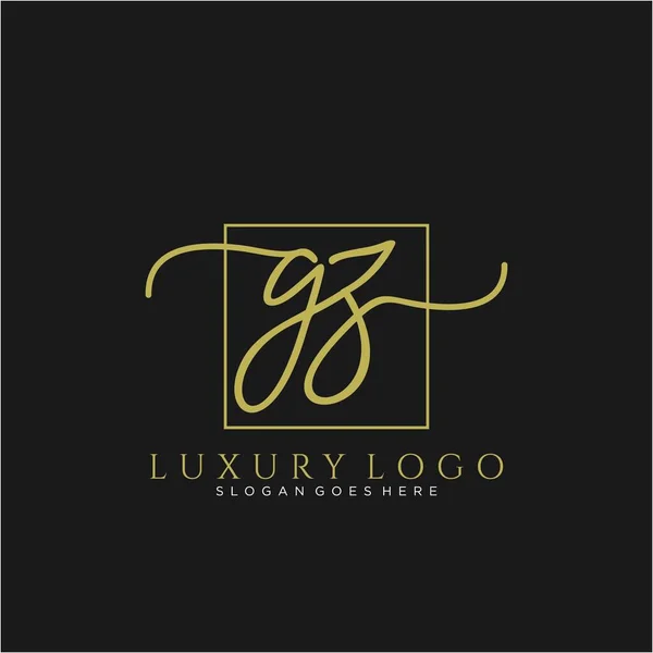 Inicial Logotipo Escritura Mano Con Círculo Dibujado Mano Plantilla Vector — Vector de stock