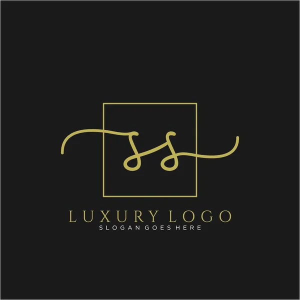 Inicial Logotipo Escritura Mano Con Círculo Dibujado Mano Plantilla Vector — Vector de stock