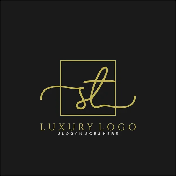 Inicial Logotipo Escritura Mano Con Círculo Dibujado Mano Plantilla Vector — Vector de stock