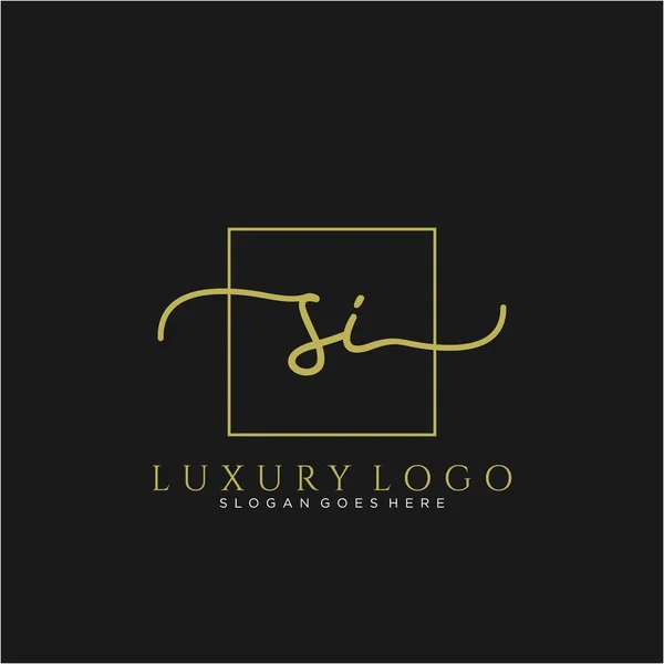 Inicial Logotipo Escritura Mano Con Círculo Dibujado Mano Plantilla Vector — Vector de stock