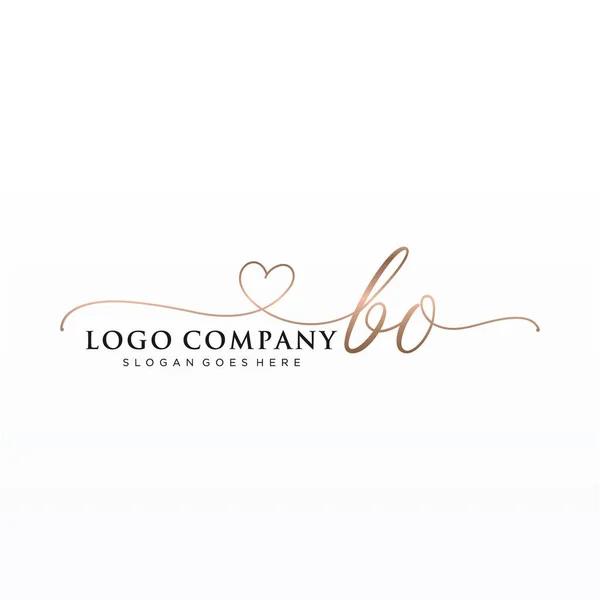 Diseño Inicial Del Logotipo Escritura Mano Con Círculo Diseño Hermoso — Vector de stock