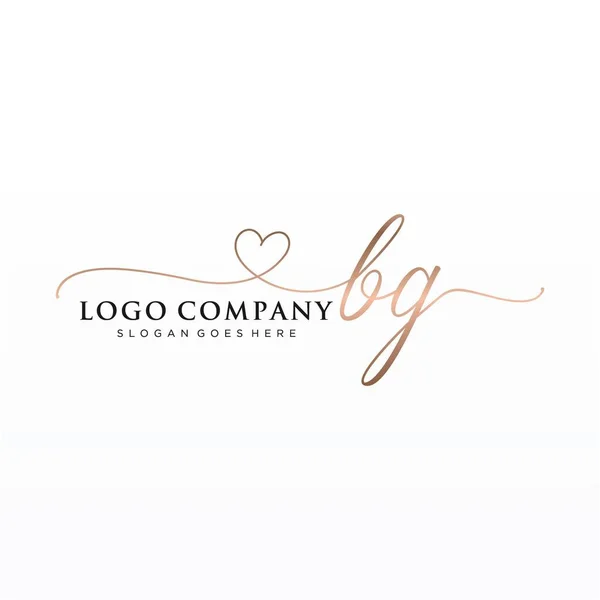 Diseño Inicial Del Logotipo Escritura Mano Con Círculo Diseño Hermoso — Vector de stock