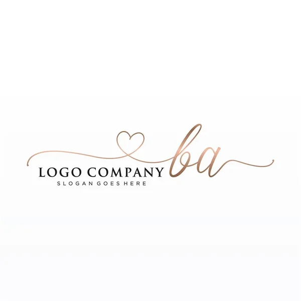 Diseño Inicial Del Logotipo Escritura Mano Con Círculo Diseño Hermoso — Vector de stock