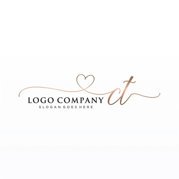 Diseño Inicial Del Logotipo Escritura Mano Con Círculo Diseño Hermoso — Vector de stock