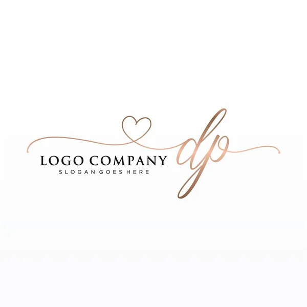 Initial Handwriting Logo Design Circle Beautyful Design Handwritten Logo Fashion — Stock Vector