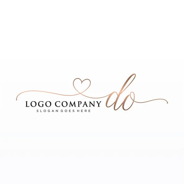 Diseño Inicial Del Logotipo Escritura Mano Con Círculo Diseño Hermoso — Vector de stock