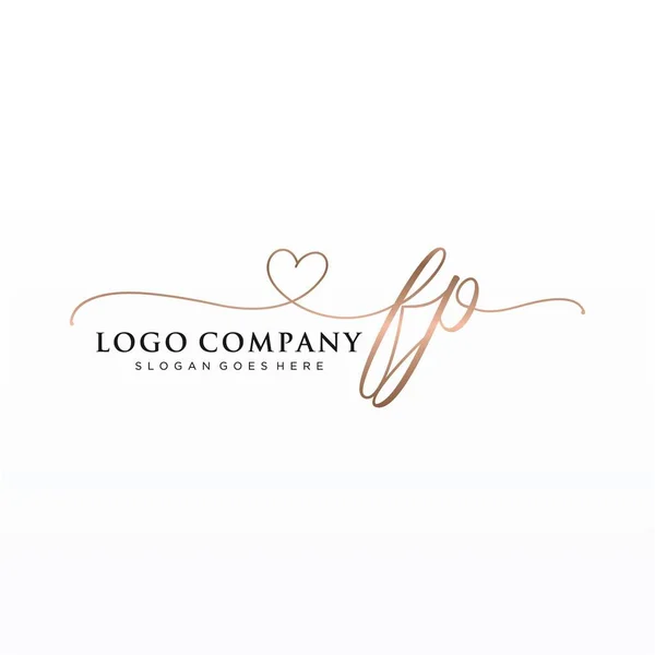 Projeto Inicial Logotipo Caligrafia Com Círculo Logotipo Manuscrito Design Bonito — Vetor de Stock