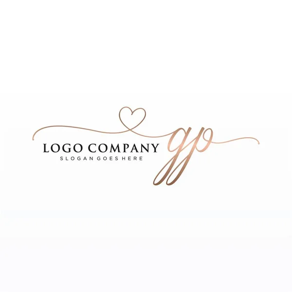 Initiële Handschrift Logo Ontwerp Met Cirkel Prachtig Design Handgeschreven Logo — Stockvector