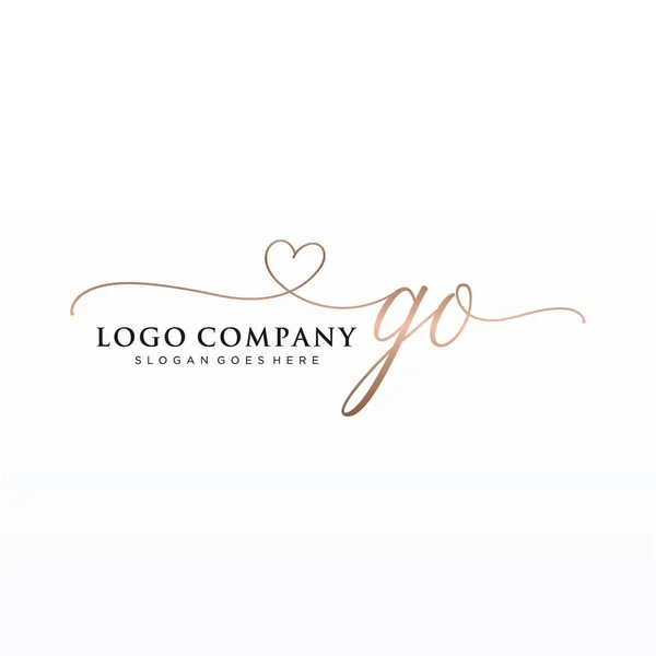 Diseño Inicial Del Logotipo Escritura Mano Con Círculo Diseño Hermoso — Vector de stock