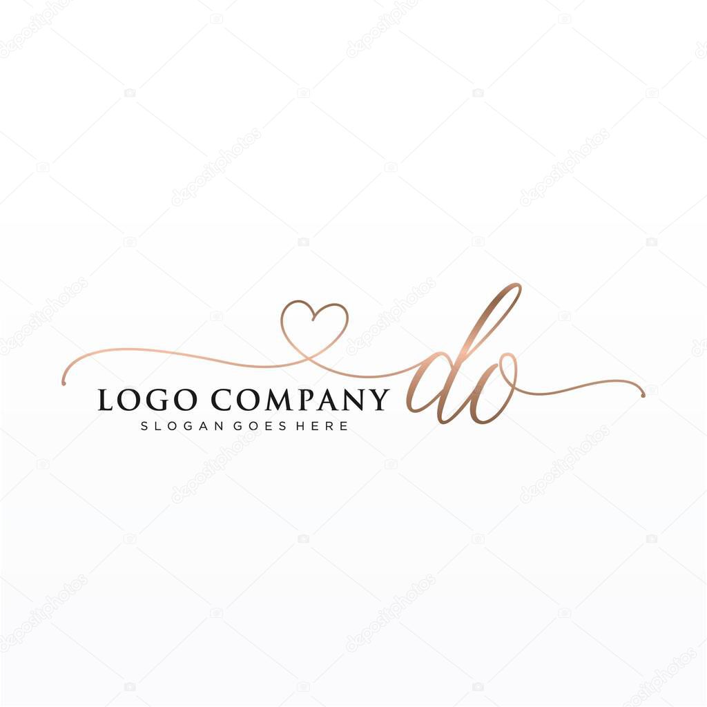 DO Initial handwriting logo design with circle. Beautyful design handwritten logo for fashion, team, wedding, luxury logo.
