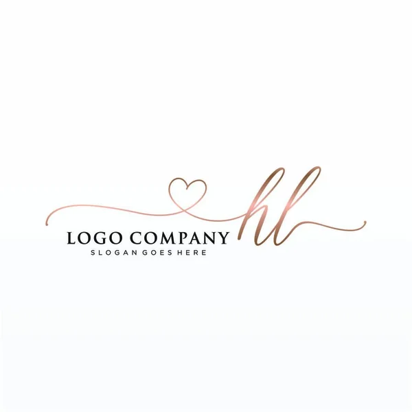 Çemberli Ilk Yazısı Logosu Tasarımı Moda Takım Düğün Lüks Logo — Stok Vektör