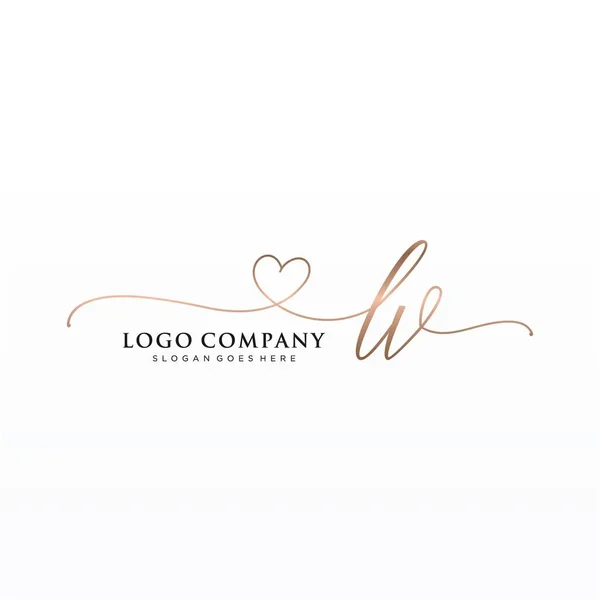 Инициальный Почерк Дизайн Логотипа Кругом Тонкий Дизайн Рукописного Логотипа Моды — стоковый вектор
