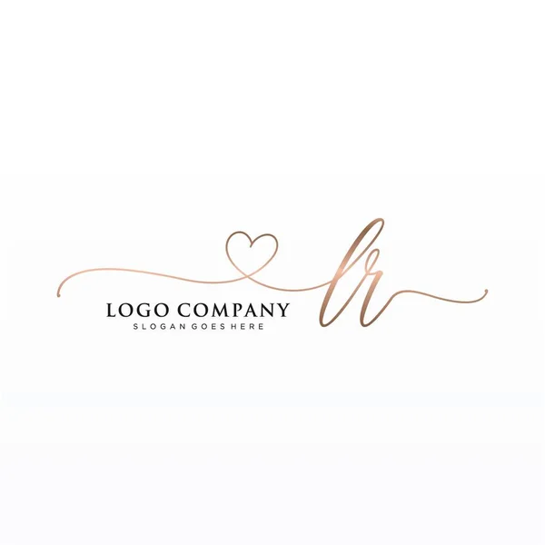 Initial Handwriting Logo Design Circle Beautyful Design Handwritten Logo Fashion — Stock Vector