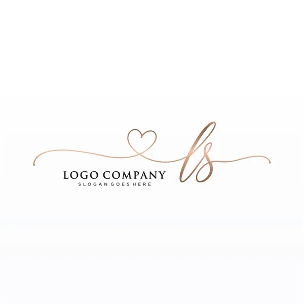 Çemberli Ilk Yazısı Logosu Tasarımı Moda Takım Düğün Lüks Logo — Stok Vektör