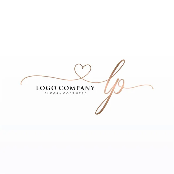 Projeto Inicial Logotipo Caligrafia Com Círculo Logotipo Manuscrito Design Bonito —  Vetores de Stock