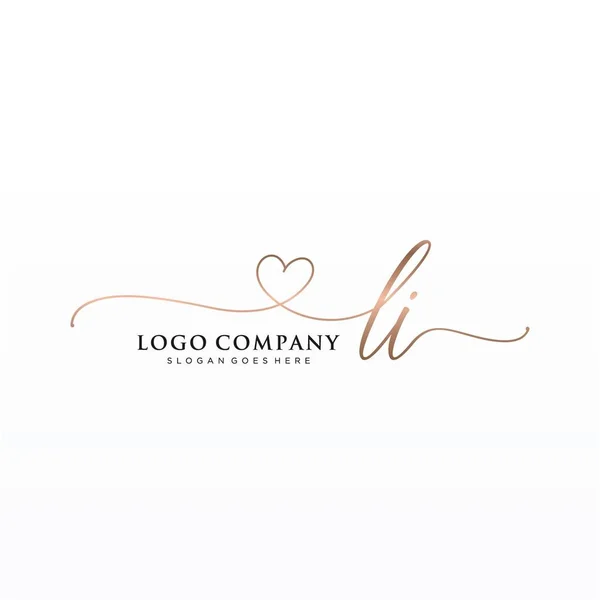 Initial Handwriting Logo Design Circle Beautyful Design Handwritten Logo Fashion — 图库矢量图片