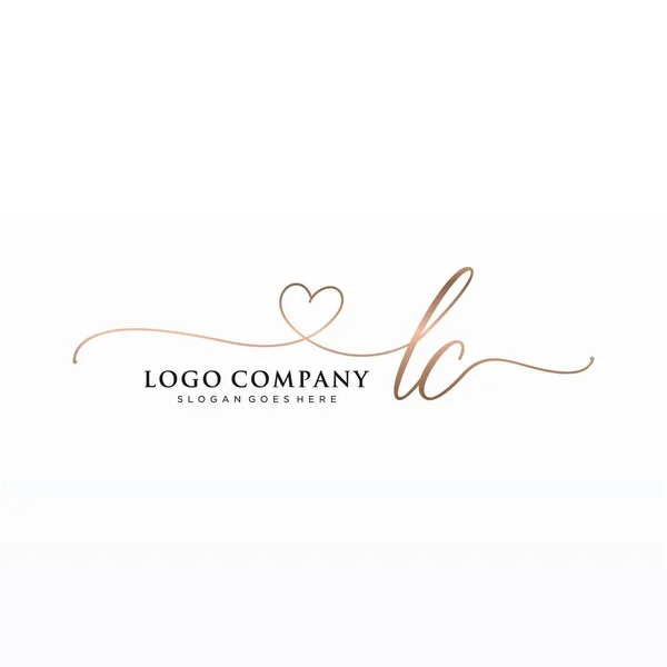 Initial Handwriting Logo Design Circle Beautyful Design Handwritten Logo Fashion — Stock Vector