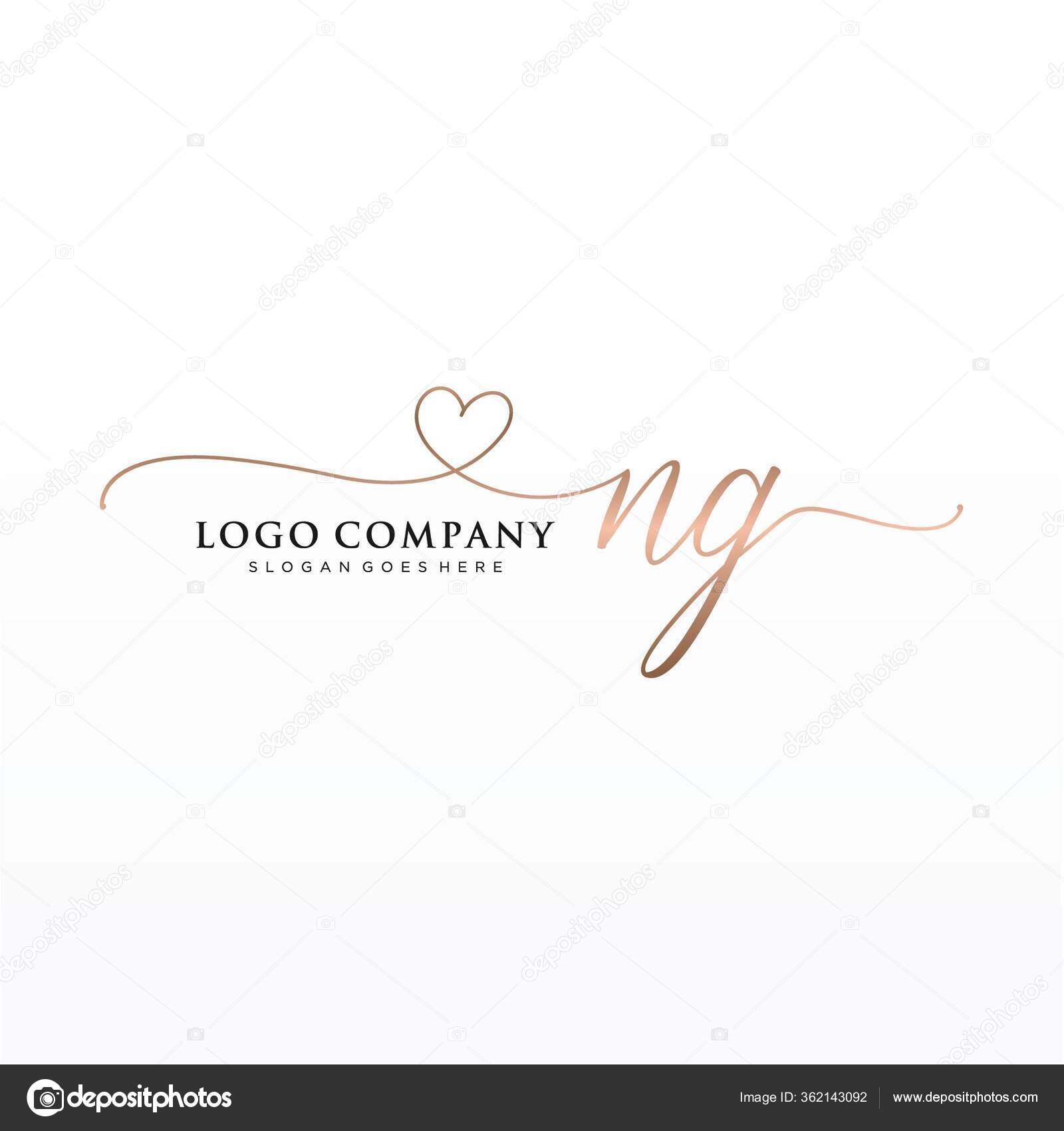 Initial Handwriting Logo Design Circle Beautyful Design