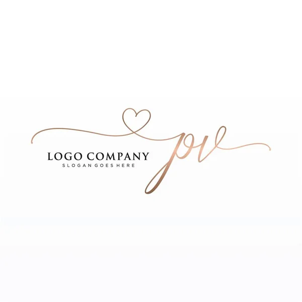 Projeto Inicial Logotipo Caligrafia Com Círculo Logotipo Manuscrito Design Bonito — Vetor de Stock