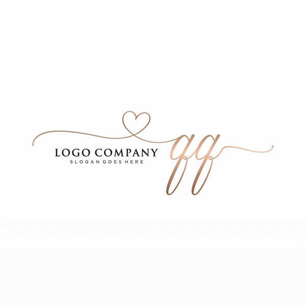 Diseño Inicial Del Logotipo Escritura Mano Con Círculo Diseño Hermoso — Vector de stock