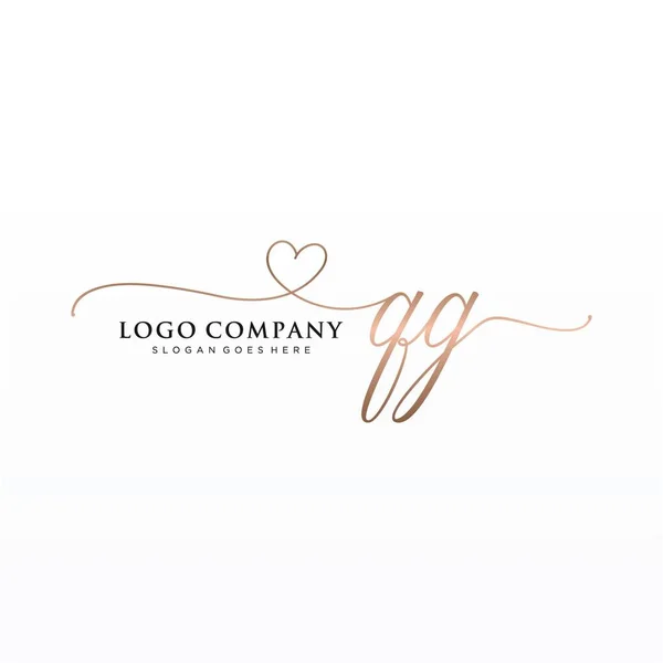 Initial Handwriting Logo Design Circle Beautyful Design Handwritten Logo Fashion — Stock Vector