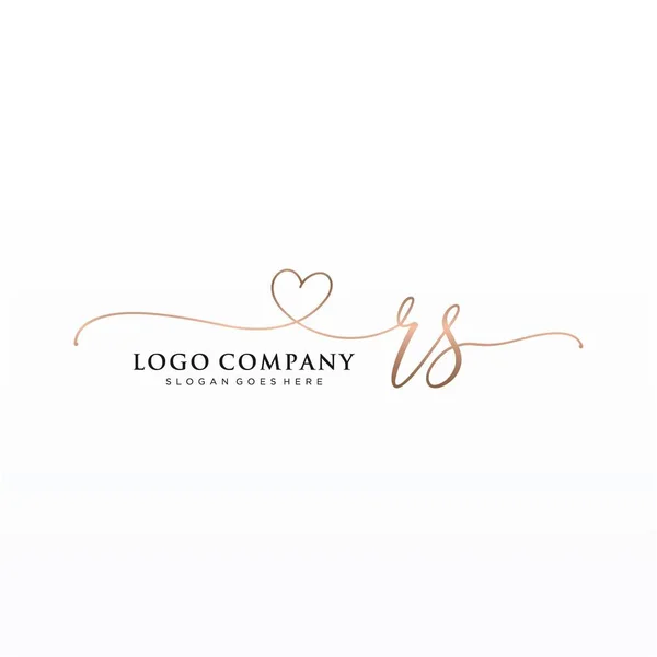 Initiële Handschrift Logo Ontwerp Met Cirkel Prachtig Design Handgeschreven Logo — Stockvector