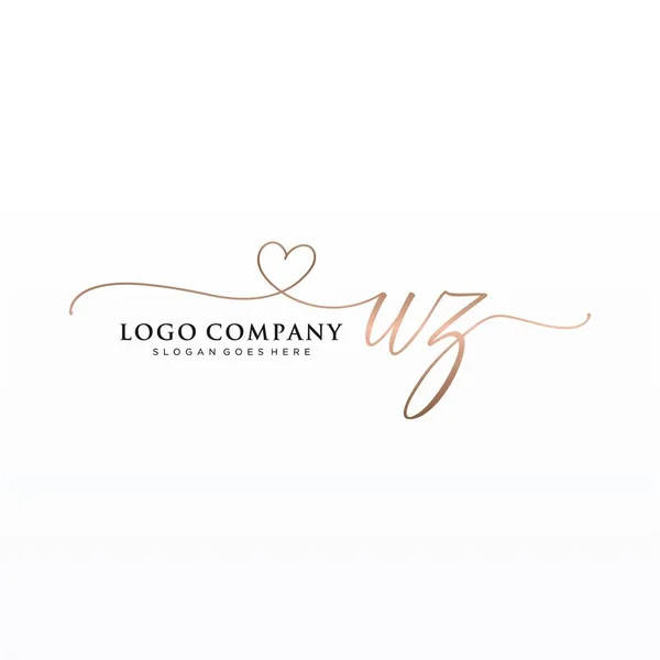 Progetto Iniziale Del Logo Scrittura Mano Con Cerchio Logo Autyful — Vettoriale Stock