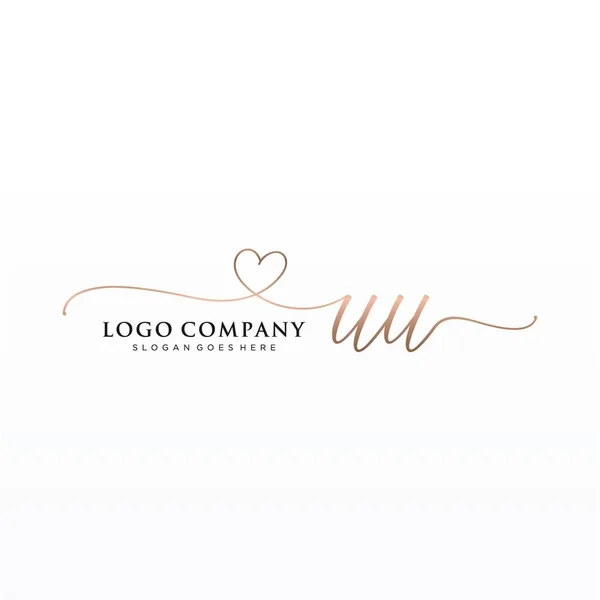 Diseño Inicial Del Logotipo Escritura Mano Con Círculo Diseño Hermoso — Vector de stock