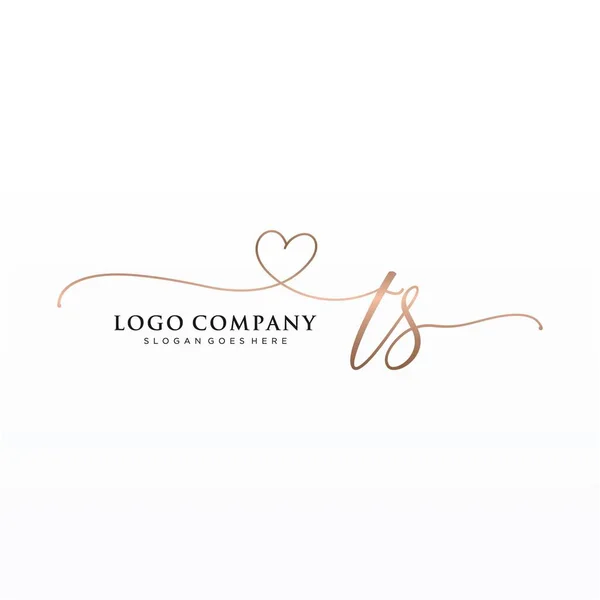 Eerste Handschrift Logo Ontwerp Met Cirkel Prachtig Design Handgeschreven Logo — Stockvector