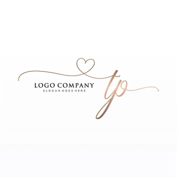 Anfängliche Handschrift Logo Design Mit Kreis Schönes Design Handgeschriebenes Logo — Stockvektor