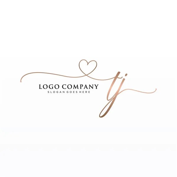 Diseño Inicial Del Logotipo Escritura Mano Con Círculo Diseño Hermoso — Vector de stock