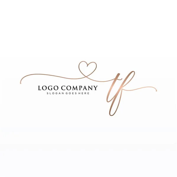 Initial Handwriting Logo Design Circle Beautyful Design Handwritten Logo Fashion — Stock Vector