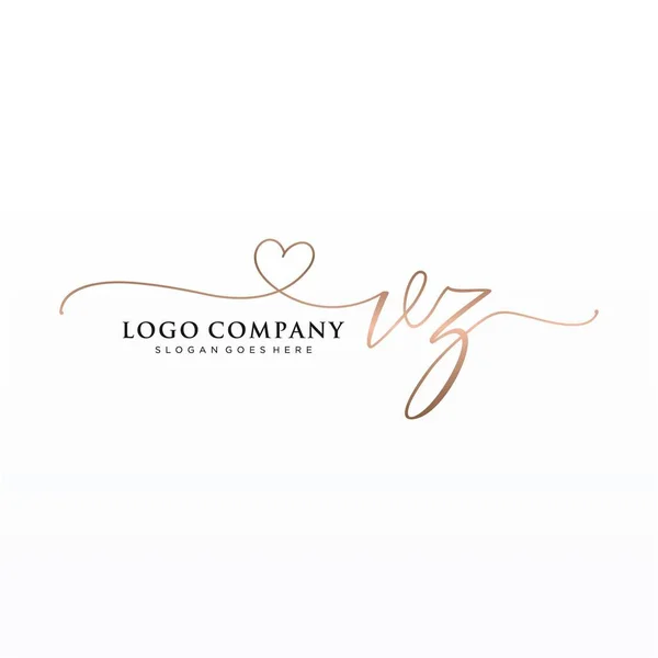 Initial Handwriting Logo Design Circle Beautyful Design Handwritten Logo Fashion — Stock Vector