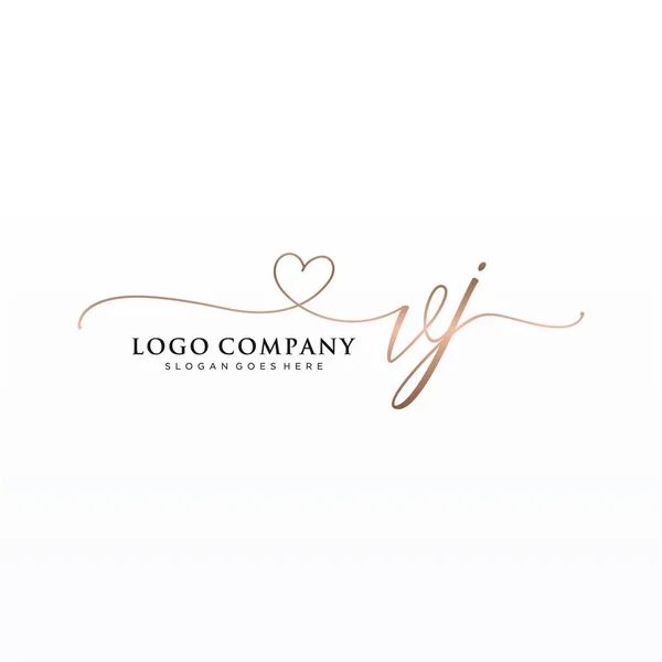 Initial Handwriting Logo Design Circle Beautyful Design Handwritten Logo Fashion — Stock Vector