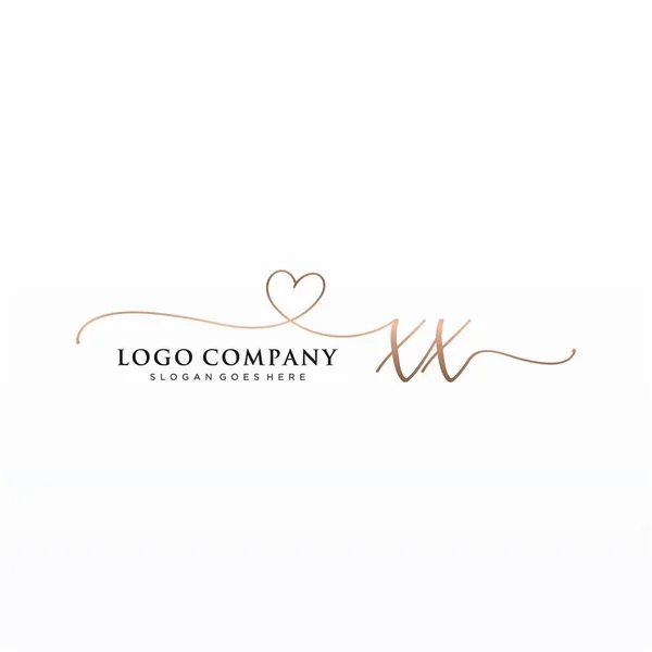 Diseño Inicial Del Logotipo Escritura Mano Con Círculo Diseño Hermoso — Vector de stock