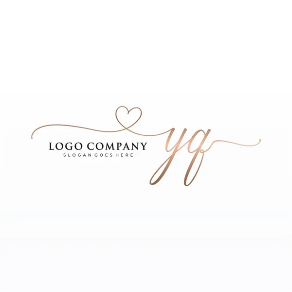 Initial Handwriting Logo Design Circle Beautyful Design Handwritten Logo Fashion — Stock Vector