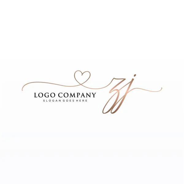 Initial Handwriting Logo Design Circle Beautyful Design Handwritten Logo Fashion — Stock Vector