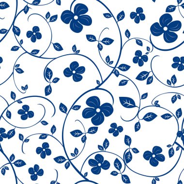 Çin porselensiz çiçek desenli arka plan. Doğu mavisi çay, zeytin ya da osmanthus deseni. Duvar kağıtları, hediyeler, tekstil, ipek, ambalaj tasarımı için harika.