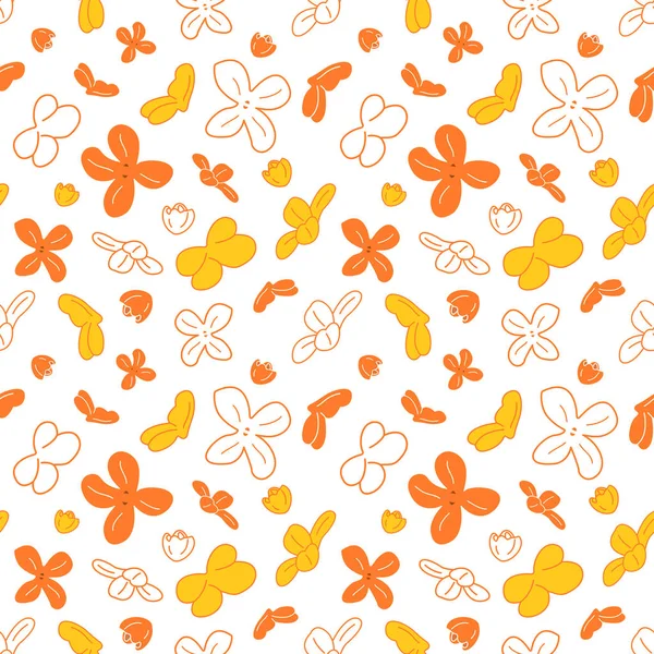 Doodle Floralen Muster Hintergrund Mit Duftenden Tee Olive Süßen Osmanthus — Stockvektor