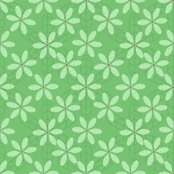 Grüne Blätter Von Blühenden Sträuchern Oder Sträuchern Nahtlos Muster Hintergrund — Stockvektor