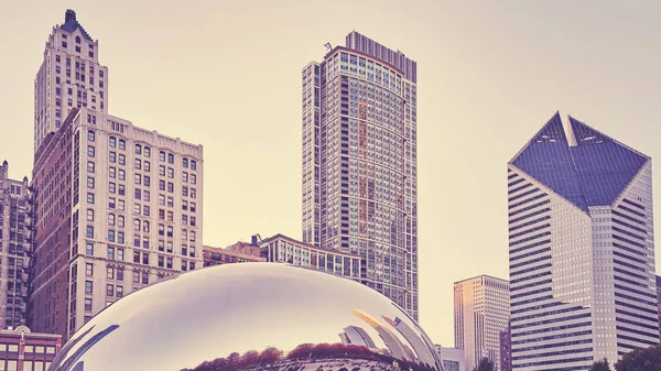 Tonas färgbild av Chicago-skyline, Usa. — Stockfoto