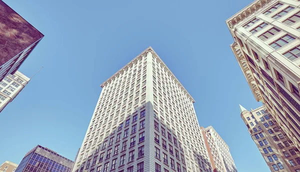 Edifícios retro tonificados no centro de Chicago . — Fotografia de Stock