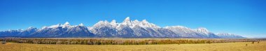 Panoramic picture of the Grand Teton Mountain Range. clipart